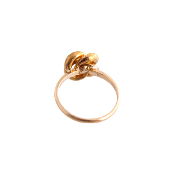 Upcycled Enamel and Diamond Knot Ring