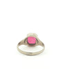 Etched White Gold Ring with Synthetic Ruby