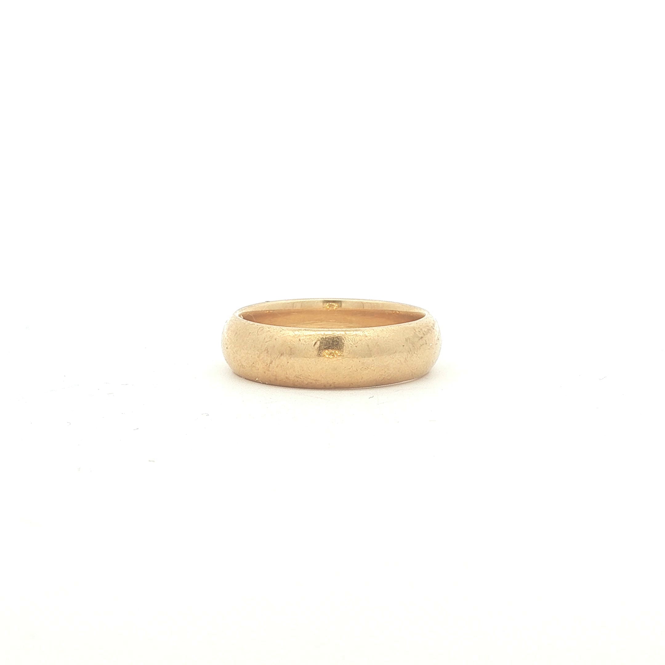 Vintage Half Round 5mm Gold Wedding Band