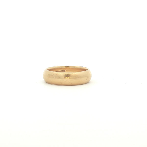 Vintage Half Round 5mm Gold Wedding Band