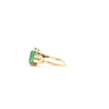 10K Gold Floral Ring with Green Stone