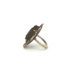 Sterling Carved Onyx Floral Ring