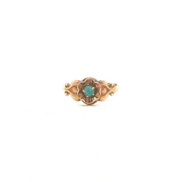 10K Gold Flower December Birthstone Ring