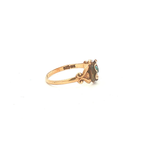 10K Gold Flower December Birthstone Ring