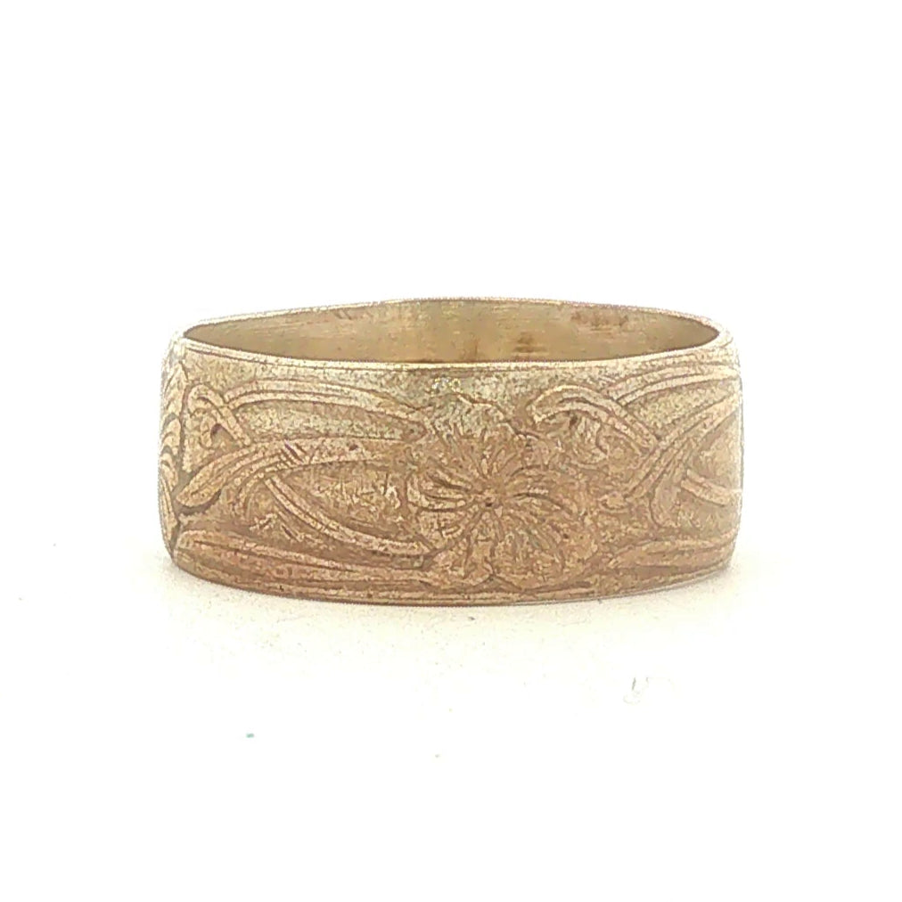 Vintage Sterling Floral Patterned Band
