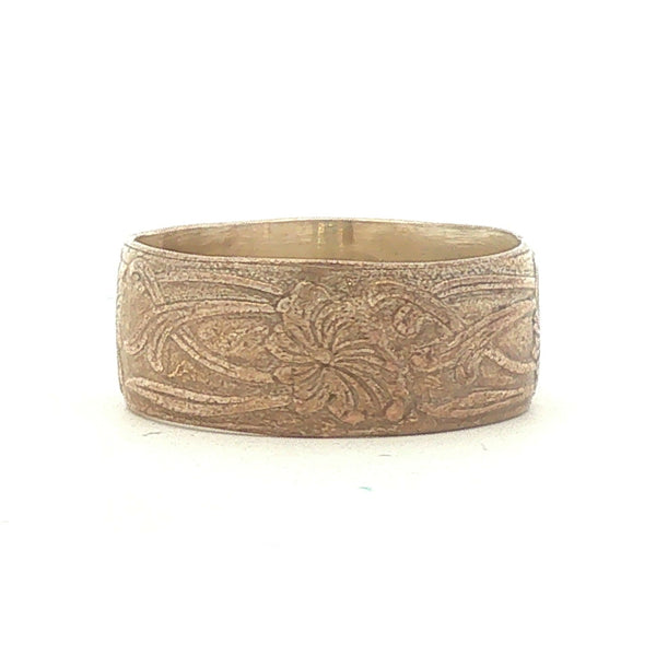 Vintage Sterling Floral Patterned Band