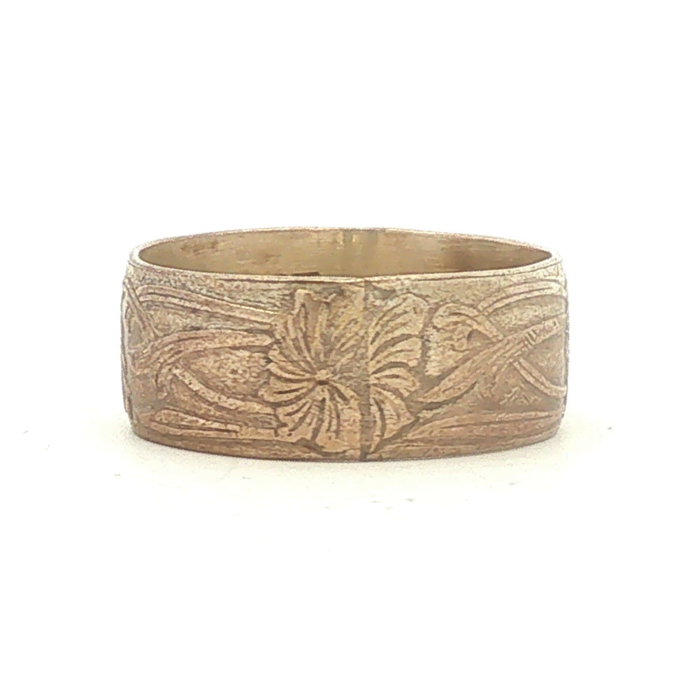 Vintage Sterling Floral Patterned Band