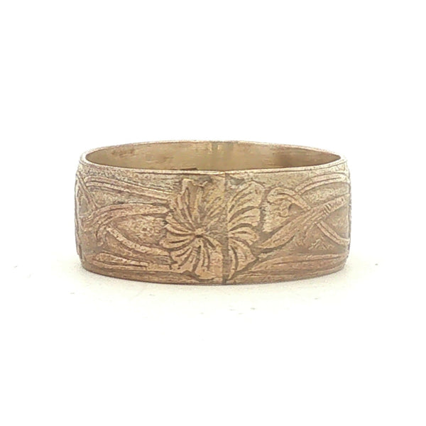 Vintage Sterling Floral Patterned Band