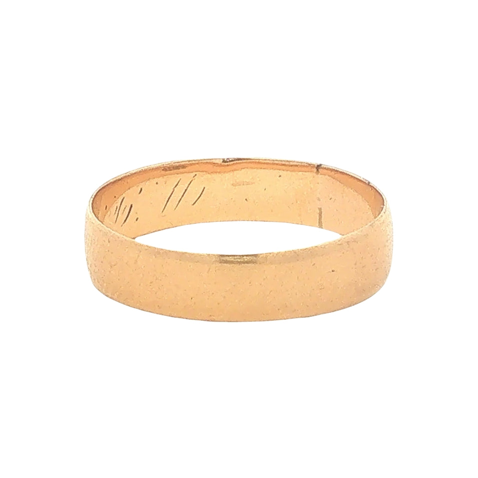 18K Gold Antique Wedding Band
