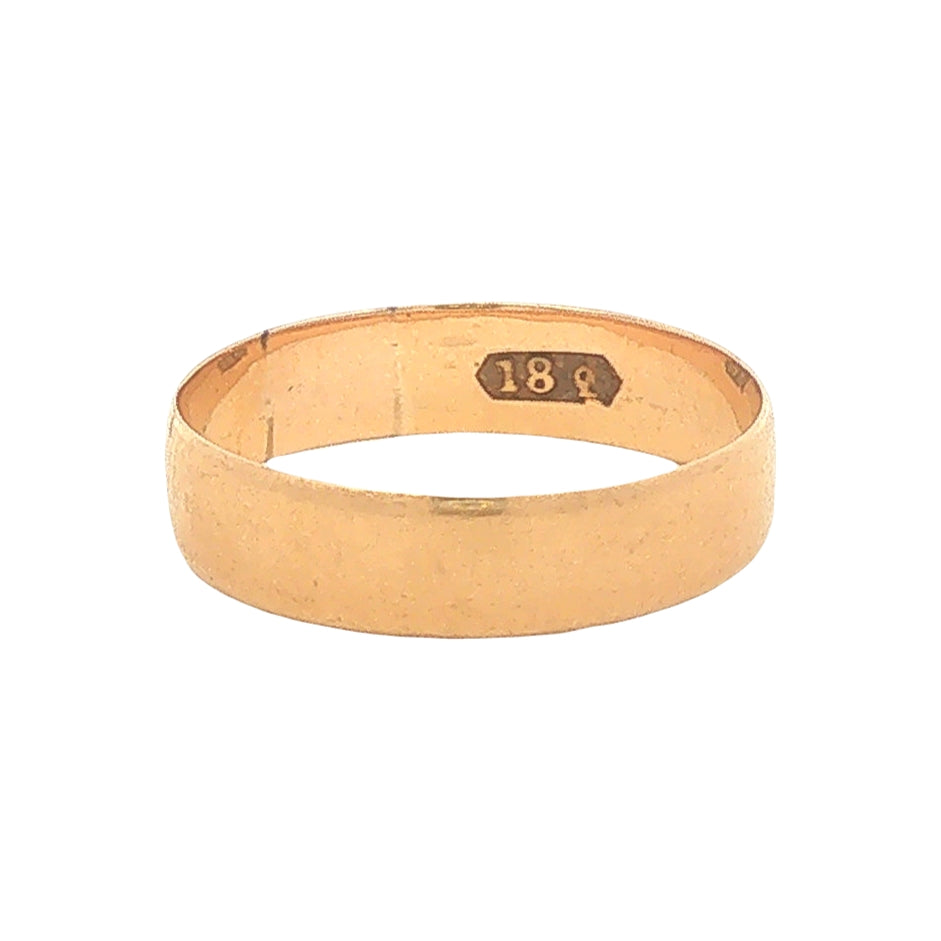 18K Gold Antique Wedding Band