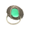 Sterling Green Chalcedony and Marcasite Ring