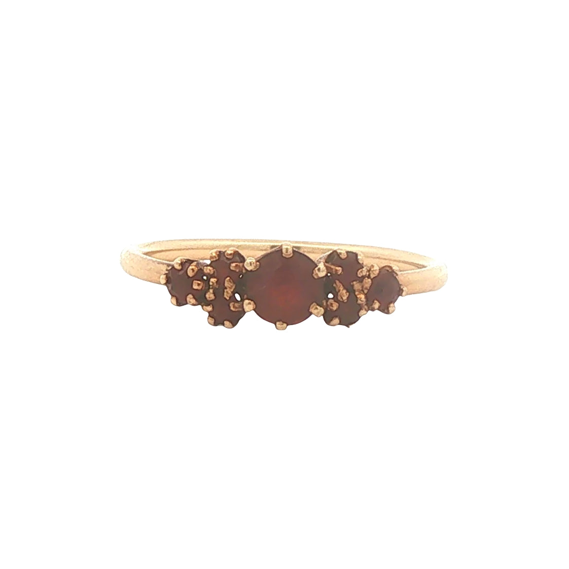 14K Gold Garnet Cluster Ring