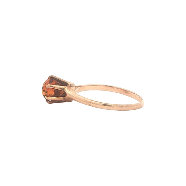 Vintage 10K Gold Synthetic Citrine Ring