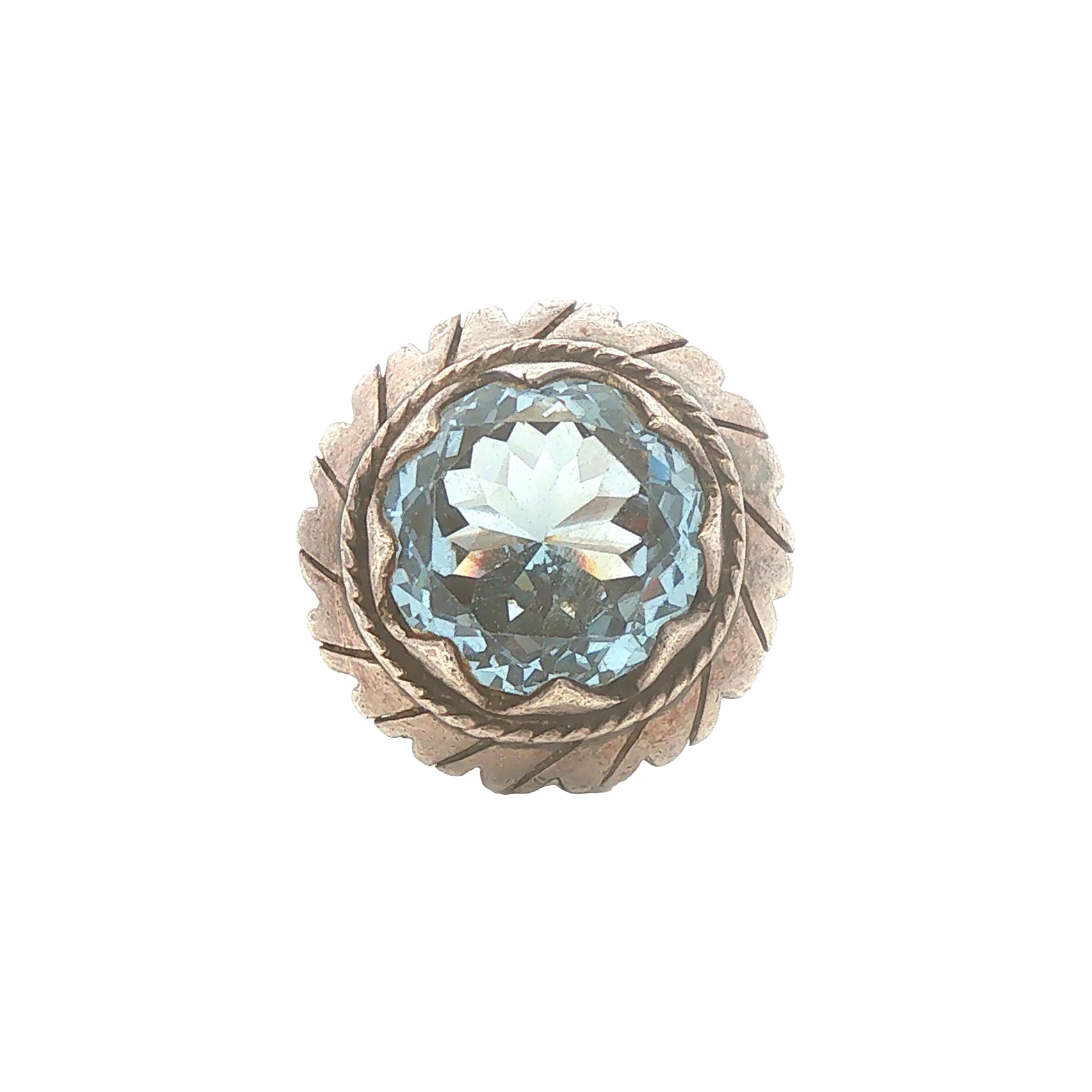Sterling Silver Dramatic Blue Synthetic Ring