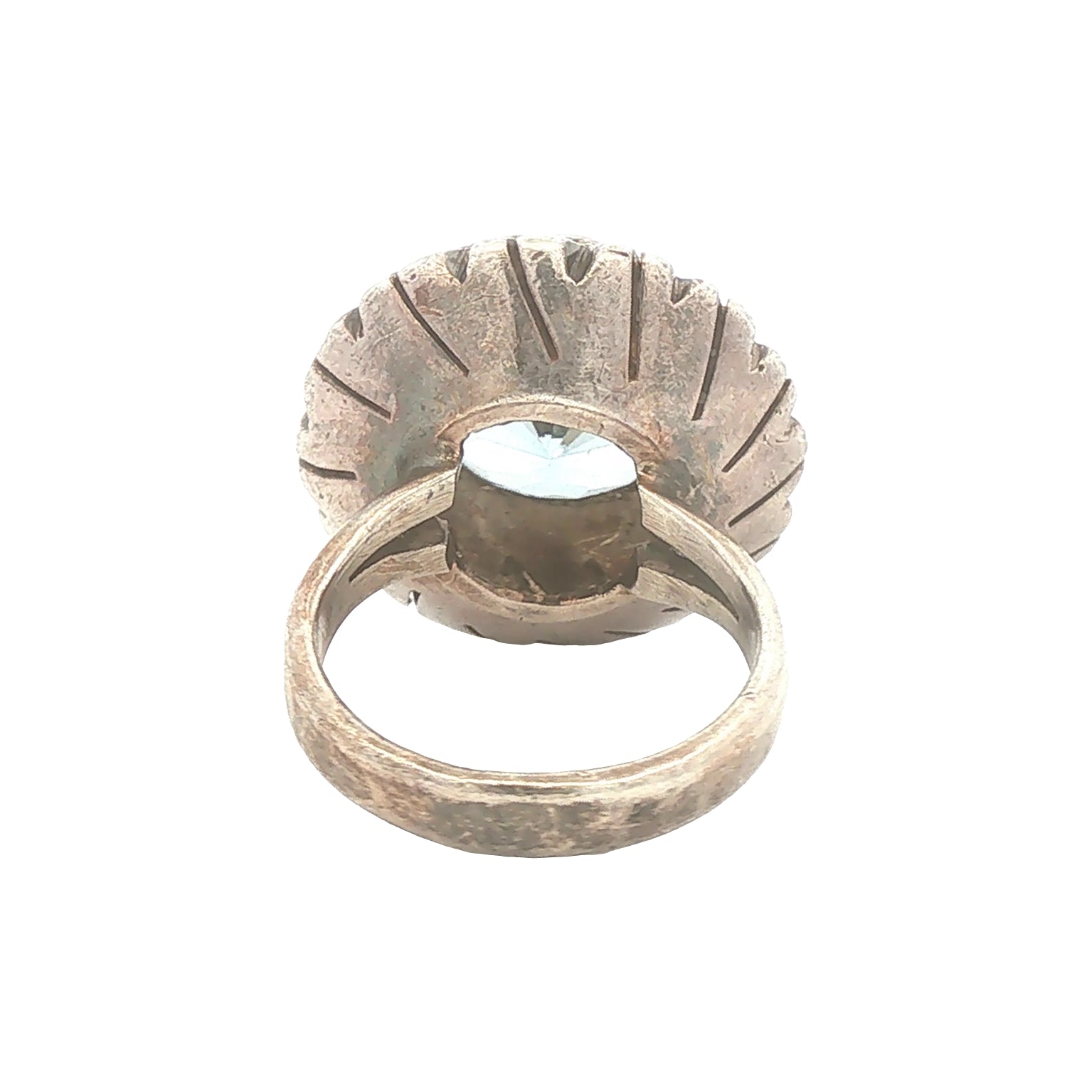 Sterling Silver Dramatic Blue Synthetic Ring