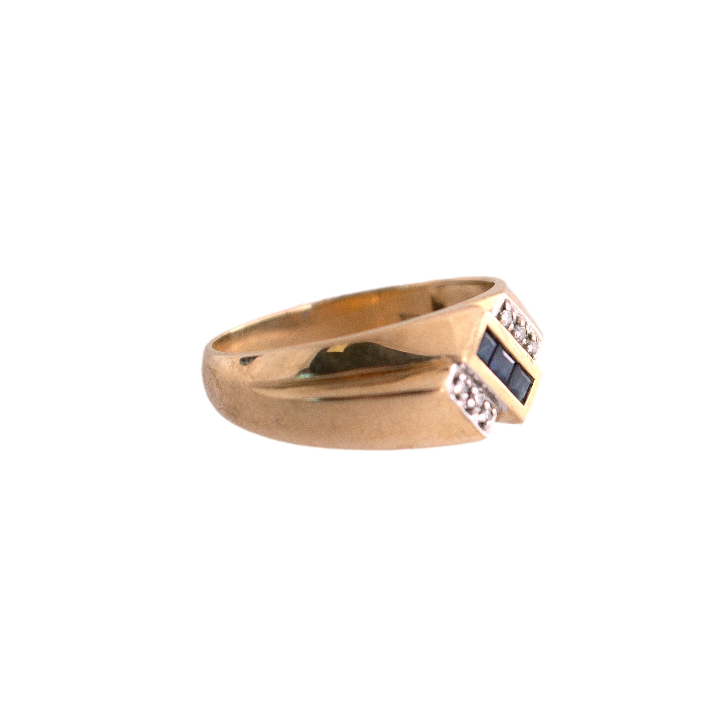 10K Gold Sapphire and Diamond Band