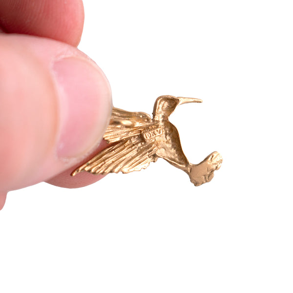 10K Gold Hummingbird Charm