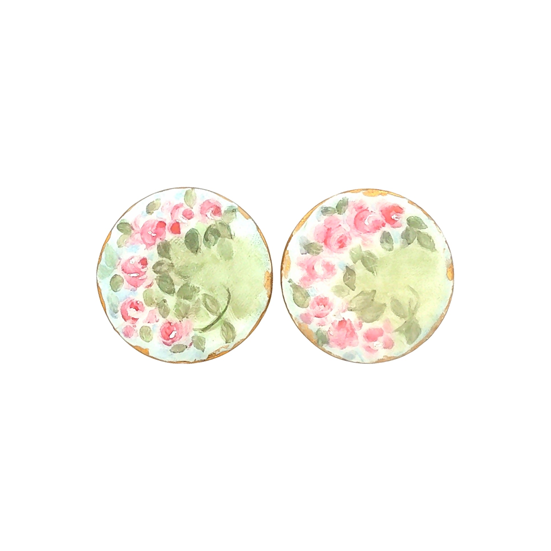 Antique Painted Porcelain Button Set