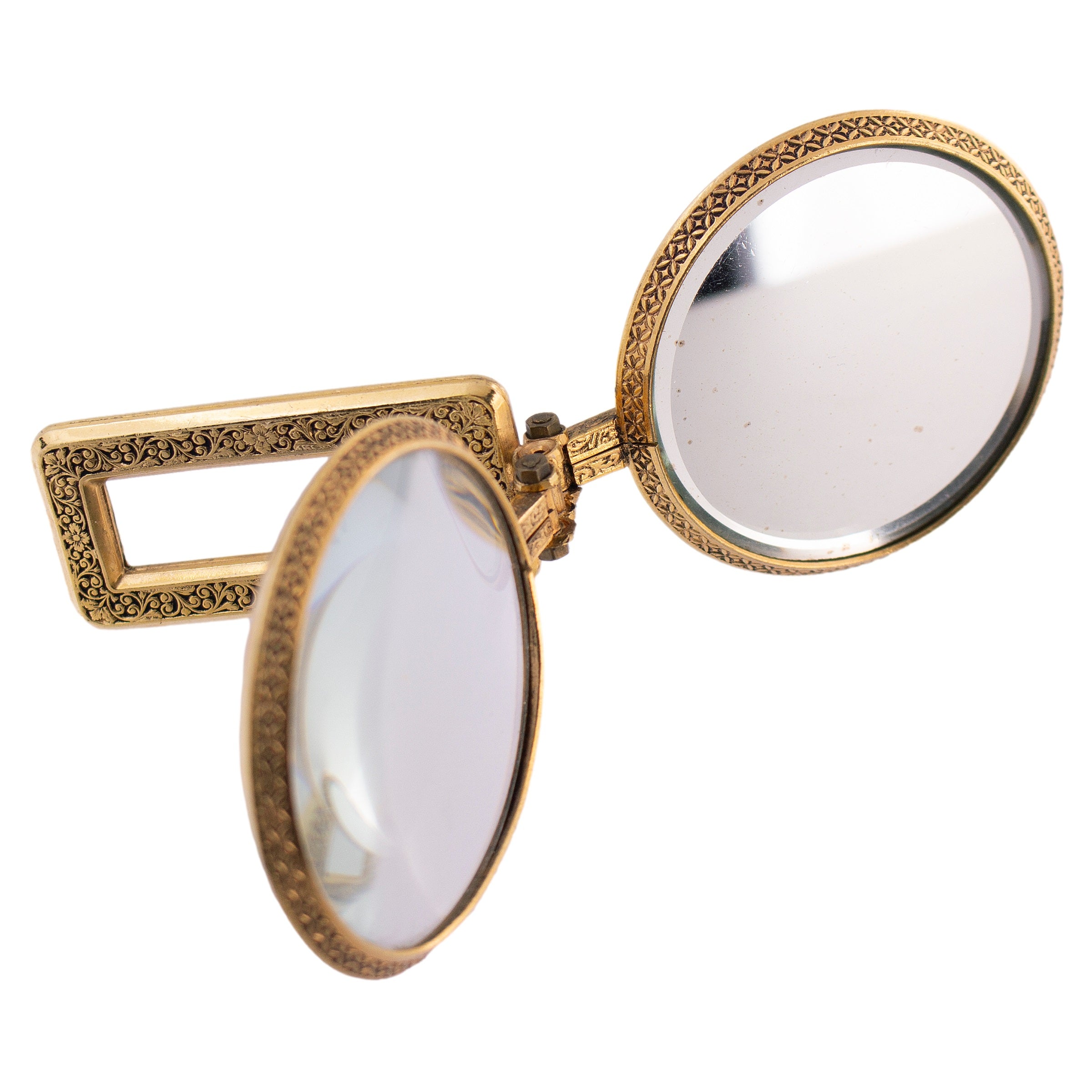 Vintage Mirror and Magnifying Glass Compact