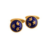Sporrong & Co Blue Enamel Swedish Emblem Cuff Links