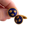 Sporrong & Co Blue Enamel Swedish Emblem Cuff Links