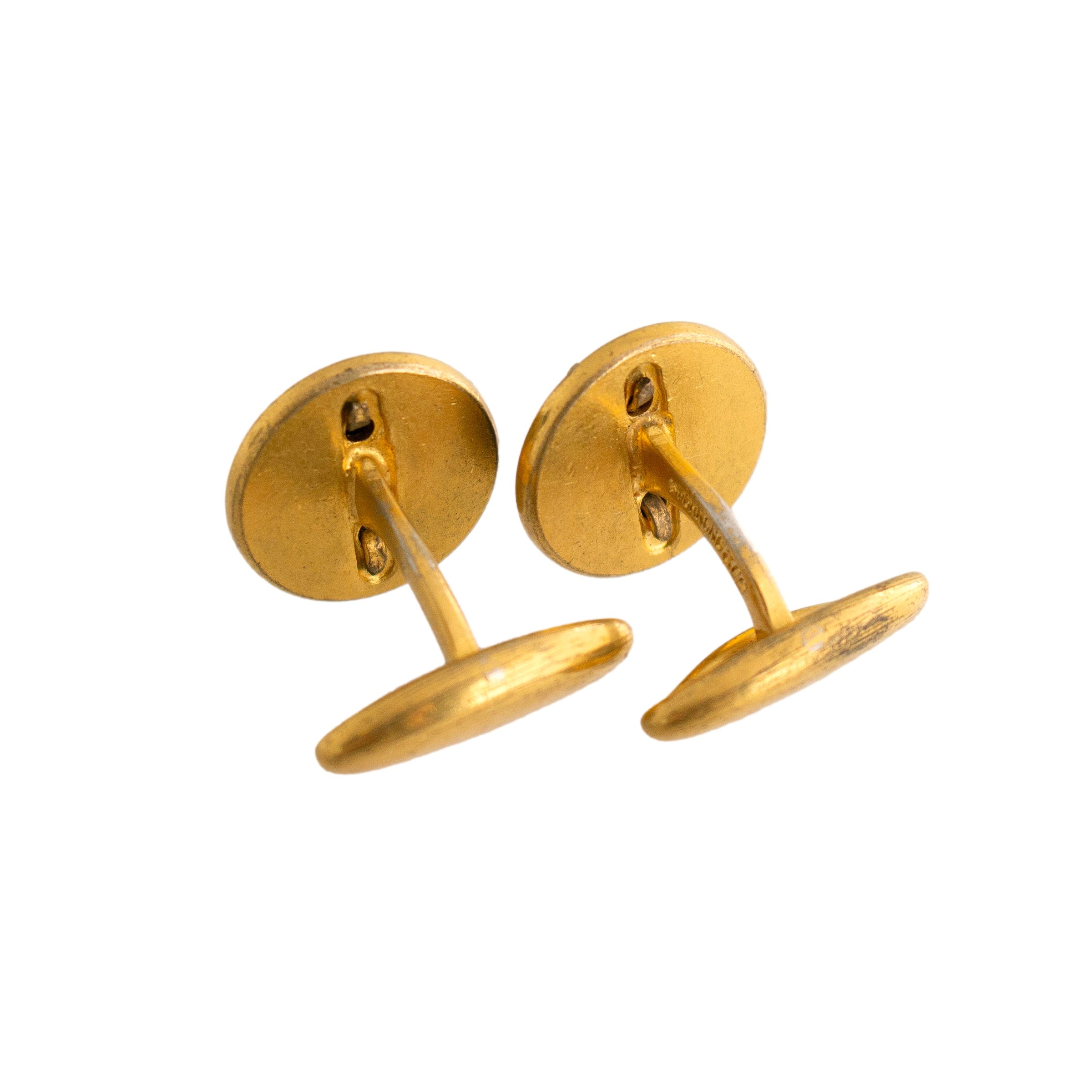 Sporrong & Co Blue Enamel Swedish Emblem Cuff Links