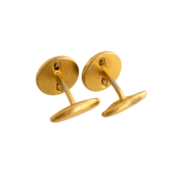 Sporrong & Co Blue Enamel Swedish Emblem Cuff Links