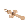 14K Gold Starburst Diamond Cross Pendant