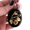 Antique Onyx and Ruby Mourning Pendant