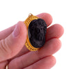 14K Gold Etruscan Revival High Relief Cameo Pendant
