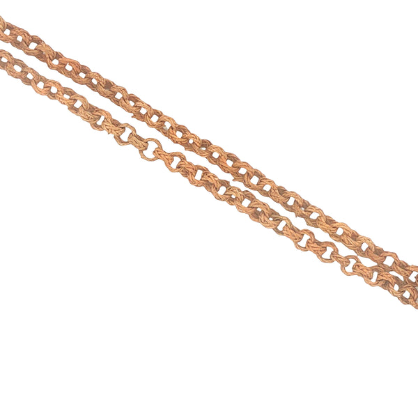 Antique Long Grass Wicker Woven Guard Chain Necklace