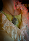 Victorian Silver Engraved Locket on Chain