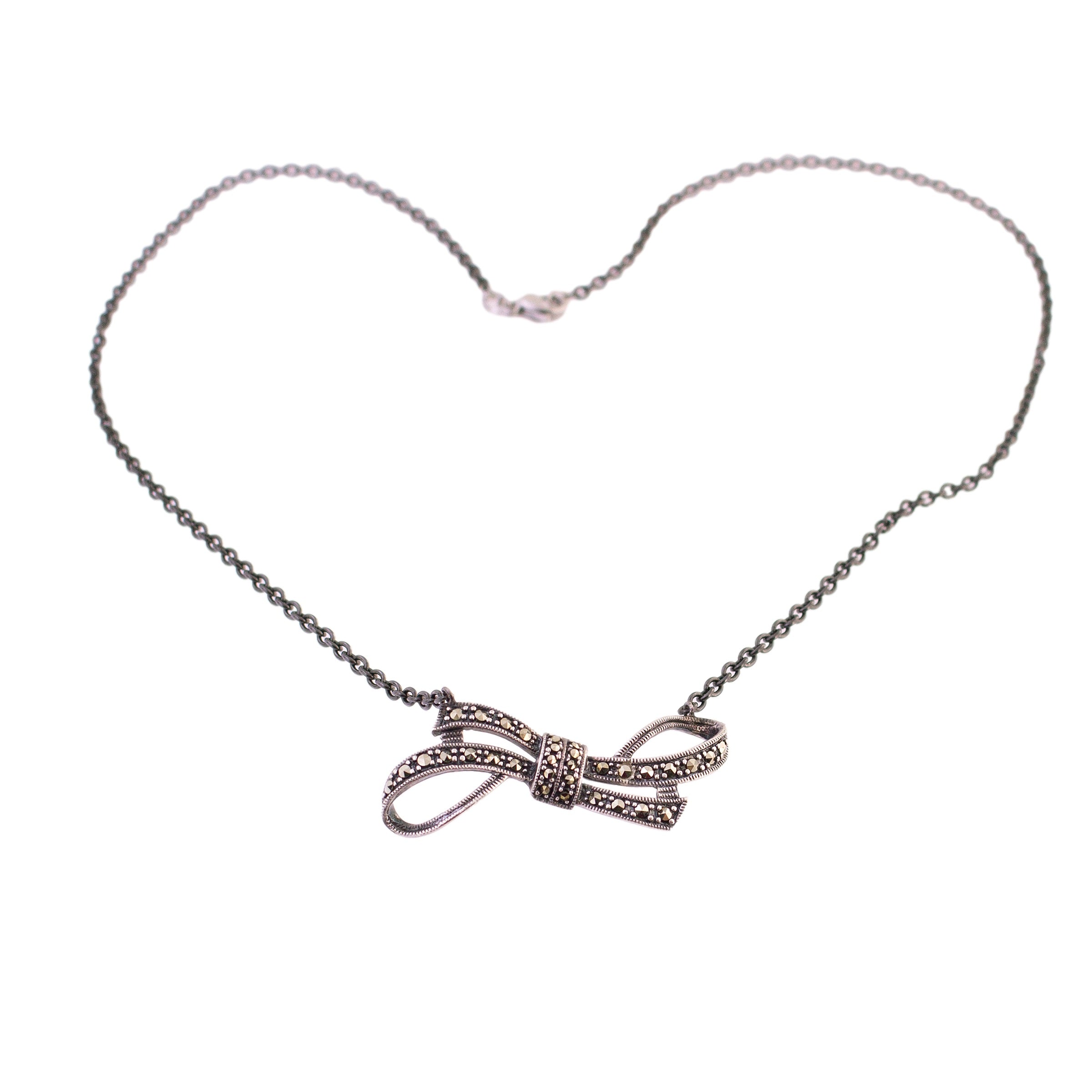 Marcasite Bow Necklace
