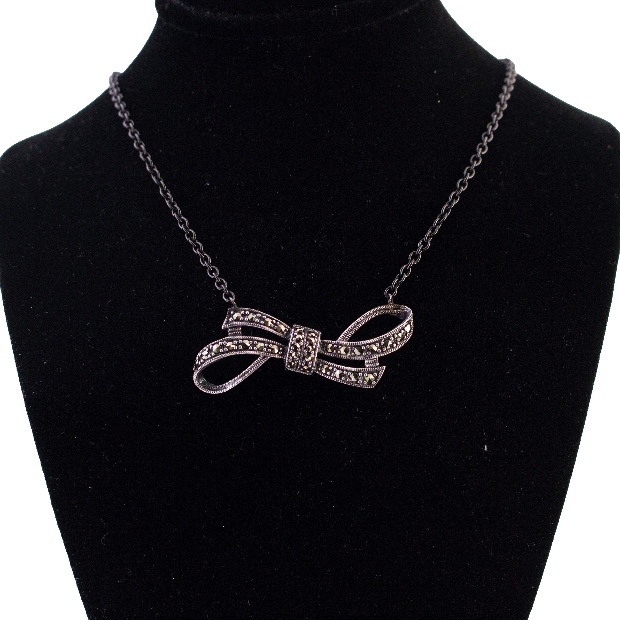 Marcasite Bow Necklace