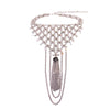 Tiered Rhinestone Tassel Necklace