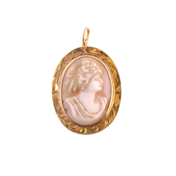 10K Gold Shell Cameo Pin/Pendant