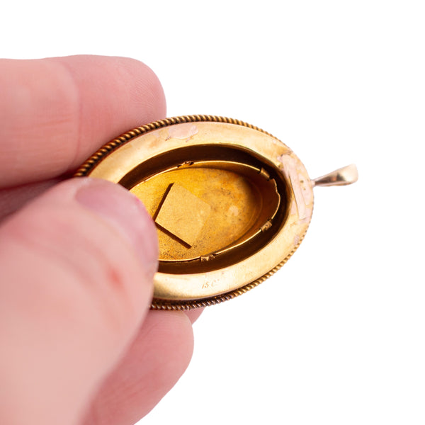 Upcycled Antique Gold and Pearl Pendant