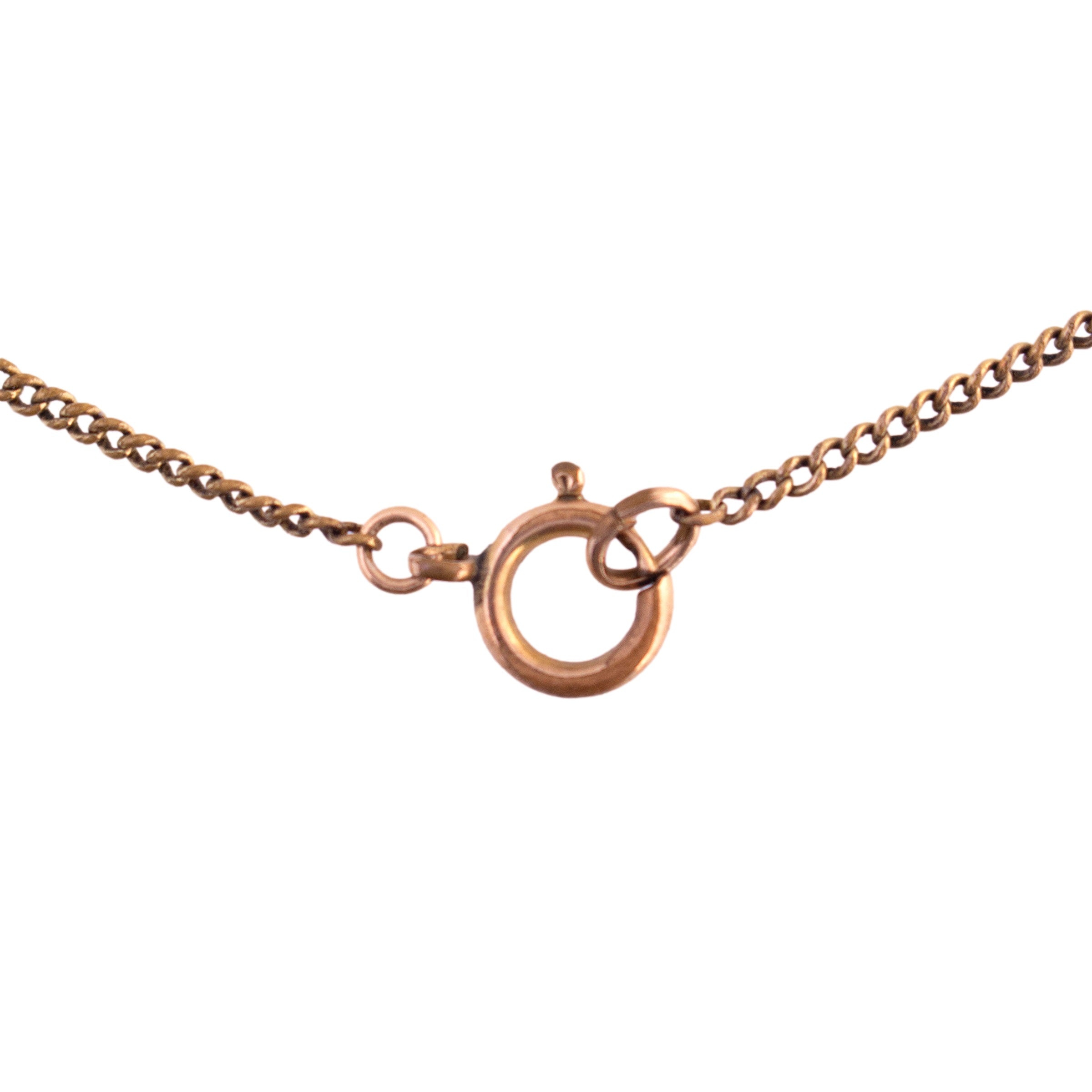Gold Filled Blue Cabochon Decorative Link Necklace