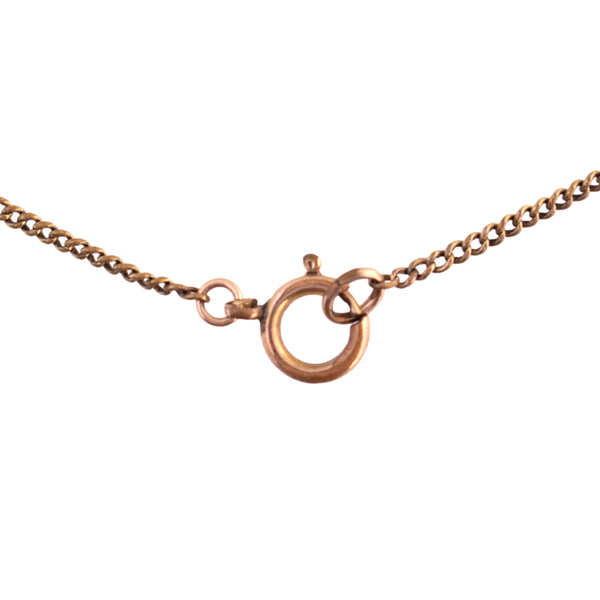 Gold Filled Blue Cabochon Decorative Link Necklace