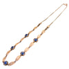 Gold Filled Blue Cabochon Decorative Link Necklace
