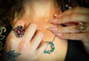 Upcycled Foil Back Rhinestone Pendant on Stainless Chain