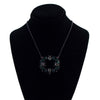 Upcycled Foil Back Rhinestone Pendant on Stainless Chain