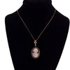10K Gold Shell Cameo Necklace