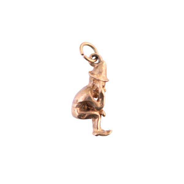 14K Gold Sitting Gnome Charm