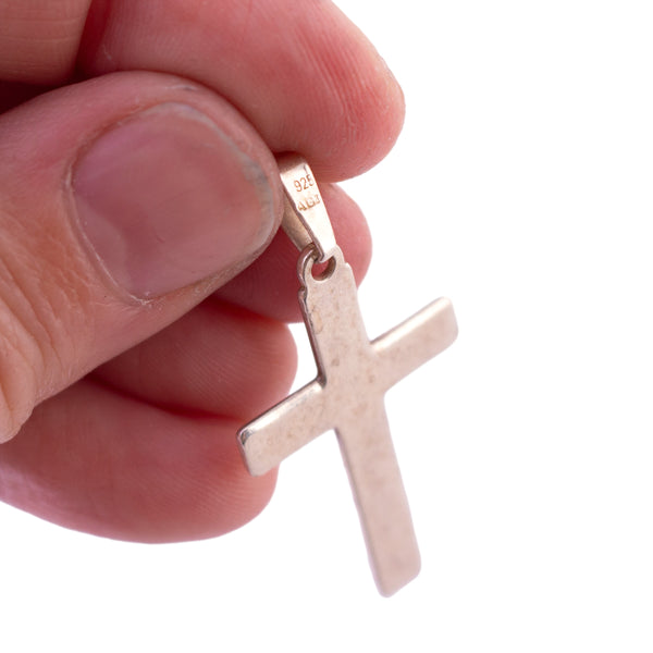 Vintage Sterling Simple Cross Pendant