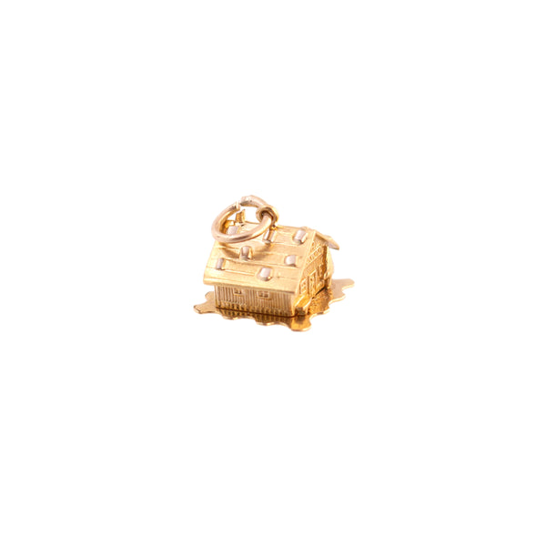 18K Gold Cabin Charm