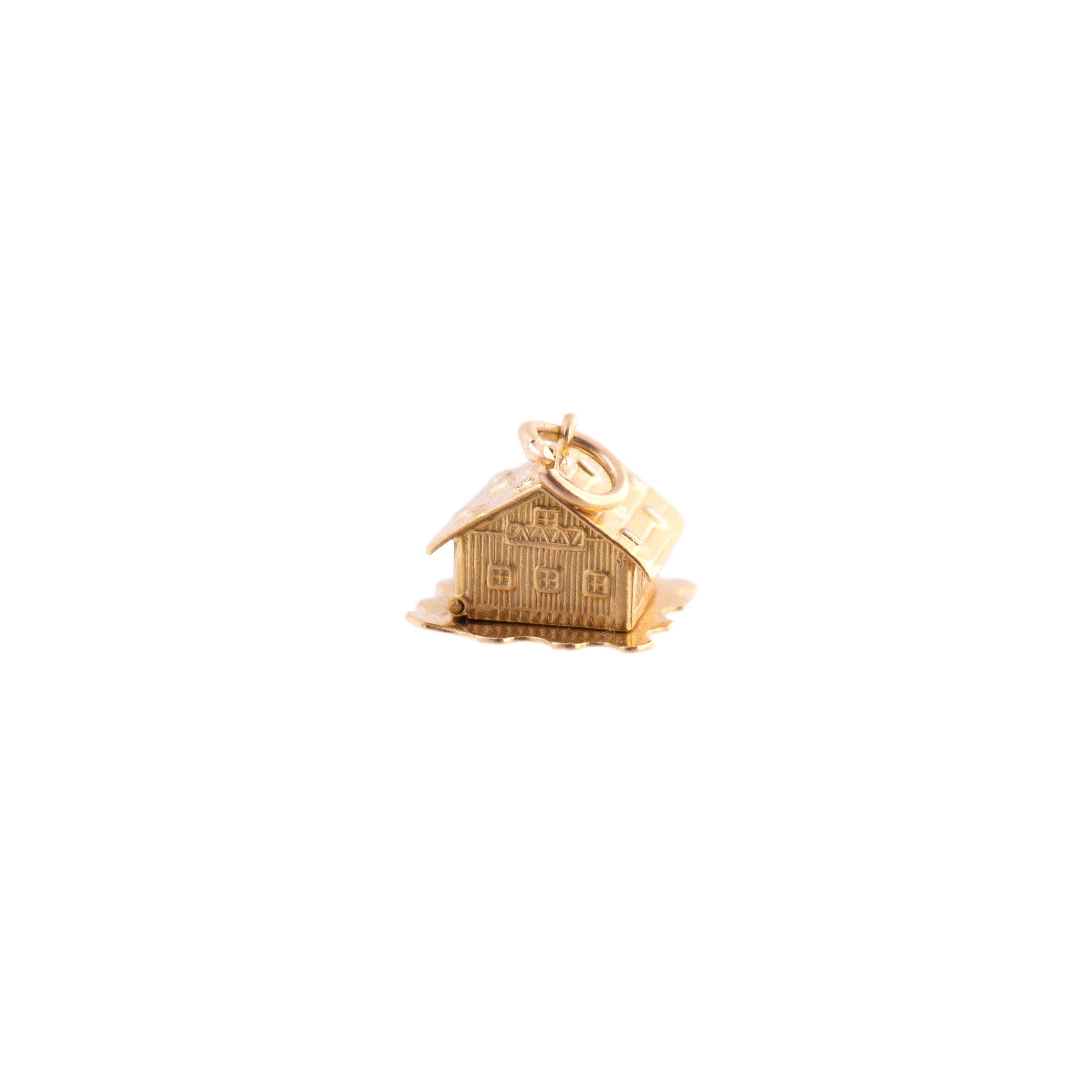 18K Gold Cabin Charm