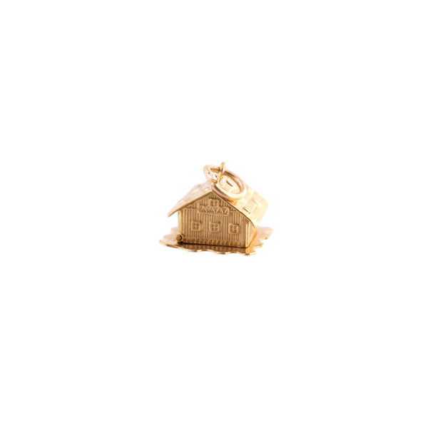 18K Gold Cabin Charm