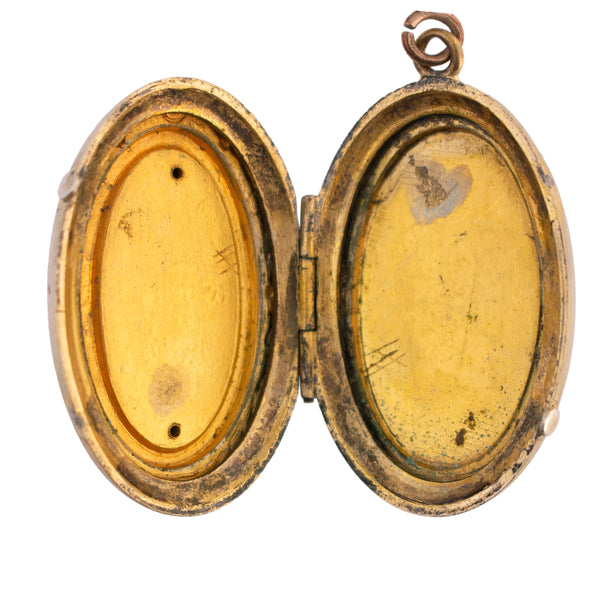 Engraved Locket on Decorative Link Chain