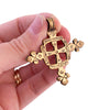 Vintage Brass Etruscan Cross Pendant